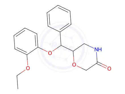 Chemical structure of 6-​[(2-​Ethoxyphenoxy)​phenylmethyl]​ 3-​Morpholinone