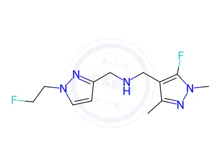 Chemical structure of 1-(5-fluoro-1,3-dimethyl-1H-pyrazol-4-yl)-N-{[1-(2-fluoroethyl)-1H-pyrazol-3-yl]methyl}methanamine