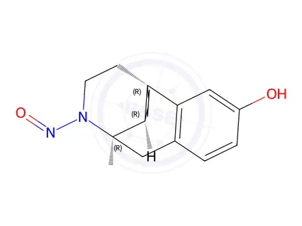 Chemical structure of (4bR,8aR,9R)-11-nitroso-6,7,8,8a,9,10-hexahydro-5H-9,4b-(epiminoethano)phenanthren-3-ol
