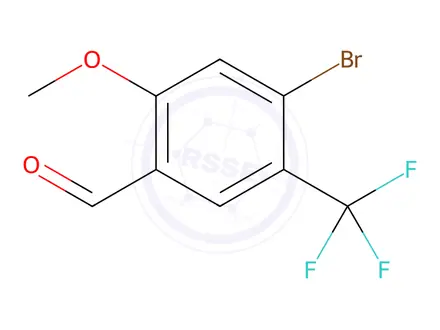 Chemical structure of Benzaldehyde, 4-bromo-2-methoxy-5-(trifluoromethyl)-