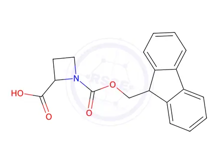 Chemical structure of 1-(((9H-fluoren-9-yl)methoxy)carbonyl)azetidine-2-carboxylic acid