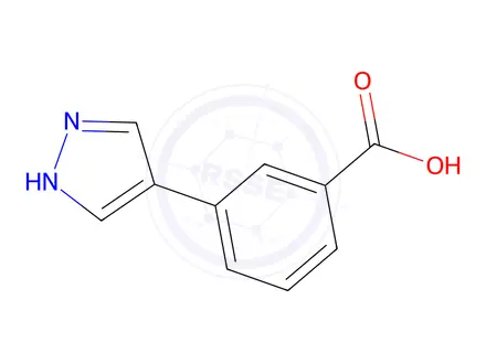 Chemical structure of 3-(1H-Pyrazol-4-yl)benzoic Acid