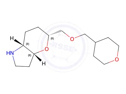 Chemical structure of Pyrano[3,2-b]pyrrole, octahydro-5-[[(tetrahydro-2H-pyran-4-yl)methoxy]methyl]-, (3aR,5R,7aR)-rel-
