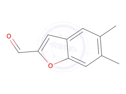 Chemical structure of 5,6-dimethyl-1-benzofuran-2-carbaldehyde