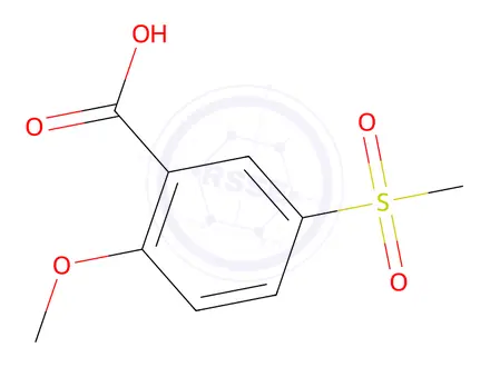Chemical structure of Tiapride Impurity A [2-methoxy-5-(methylsulphonyl)benzoic acid]