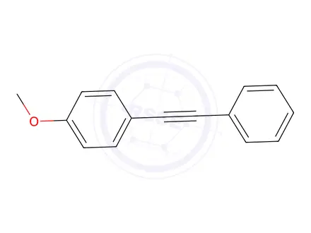 Chemical structure of 1-Methoxy-4-(phenylethynyl)benzene