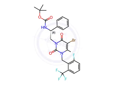 Chemical structure of Elagolix Bromo Condensed Impurity