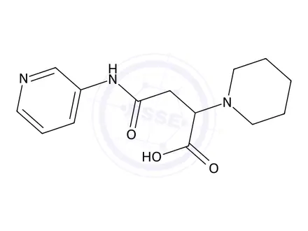 Chemical structure of 4-Oxo-2-(piperidin-1-yl)-4-(pyridin-3-ylamino)butanoic acid
