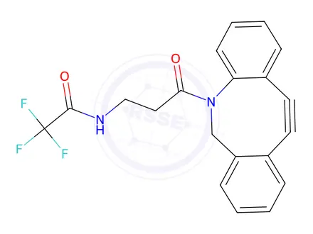 Chemical structure of DBCO-trifluoroacetyl-amine