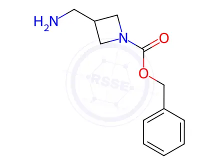 Chemical structure of benzyl 3-(aminomethyl)azetidine-1-carboxylate