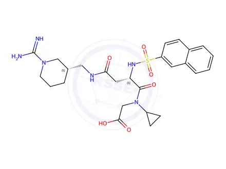 Chemical structure of N-(N2-(((S)-1-Carbamimidoylpiperidin-3-yl)methyl)-N2-(naphthalen-2-ylsulfonyl)-L-asparaginyl)-N-cyclopropylglycine