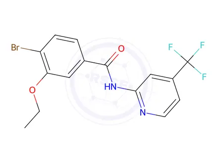Chemical structure of Benzamide, 4-bromo-3-ethoxy-N-[4-(trifluoromethyl)-2-pyridinyl]-