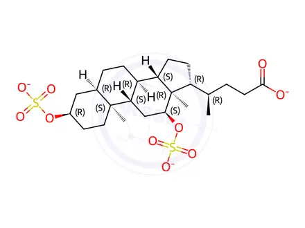 Chemical structure of Deoxycholic acid disulfate trisodium salt