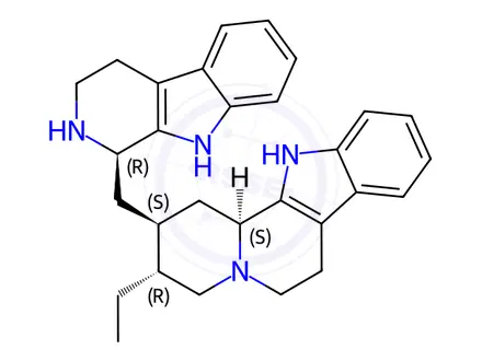 Chemical structure of 16-[(1R)-2,3,4,9-Tetrahydro-1H-pyrido[3,4-b]indol-1-yl]-17-norcorynan