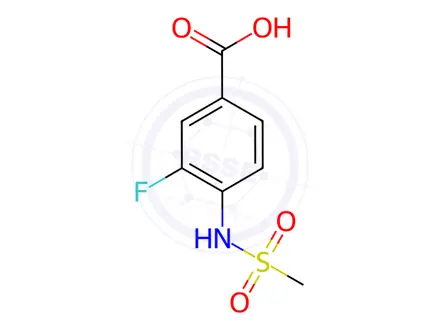 Chemical structure of 3-Fluoro-4-(methylsulfonamido)benzoic Acid