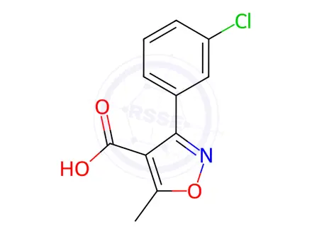 Chemical structure of 3-(3-Chlorophenyl)-5-methylisoxazole-4-carboxylic Acid