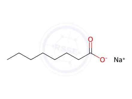 Chemical structure of Sodium Octanoate