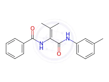 Chemical structure of Benzamide, N-[2-methyl-1-[[(3-methylphenyl)amino]carbonyl]-1-propenyl]-(9CI)