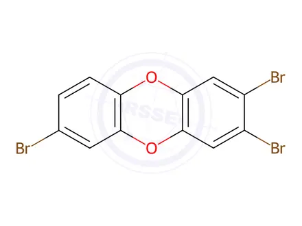 Chemical structure of 2,3,7-Tribromodibenzo-p-dioxin