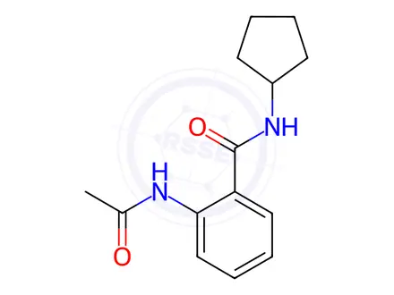 Chemical structure of Benzamide, 2-(acetylamino)-N-cyclopentyl-(9CI)