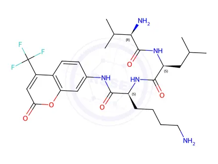Chemical structure of H-D-Val-Leu-Lys-AFC