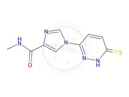 Chemical structure of N-methyl-1-(6-sulfanylpyridazin-3-yl)-1H-imidazole-4-carboxamide