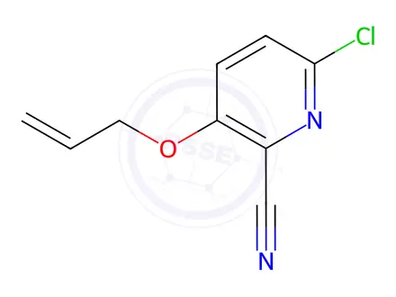 Chemical structure of 6-chloro-3-(prop-2-en-1-yloxy)pyridine-2-carbonitrile