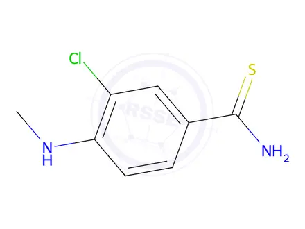 Chemical structure of 3-Chloro-4-(methylamino)benzene-1-carbothioamide