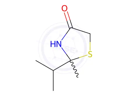 Chemical structure of 4-Thiazolidinone,2-methyl-2-(1-methylethyl)-(9CI)