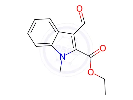 Chemical structure of Ethyl 3-Formyl-1-methyl-1H-indole-2-carboxylate