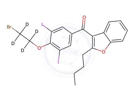 Chemical structure of 2-n-Butyl-4-[(2-bromoethoxy-d4)-3,5-diiodobenzoyl]benzofuran