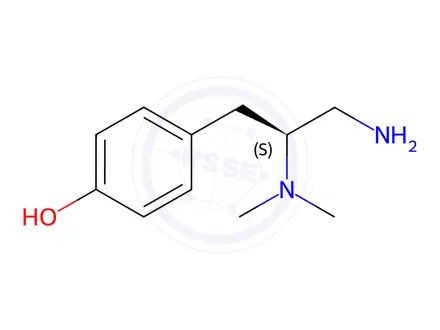 Chemical structure of (S)-4-(3-AMINO-2-(DIMETHYLAMINO)PROPYL)PHENOL 2HCL