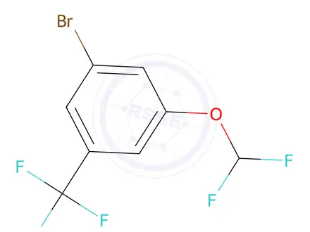 Chemical structure of 1-Bromo-3-(difluoromethoxy)-5-(trifluoromethyl)benzene