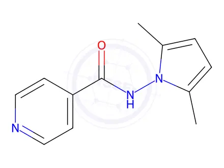 Chemical structure of N-(2,5-Dimethyl-1H-pyrrol-1-yl)pyridine-4-carboxamide