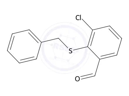 Chemical structure of 2-(Benzylthio)-3-chlorobenzaldehyde