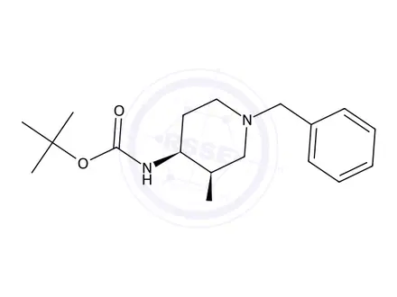Chemical structure of (3R,4S)-(1-Benzyl-3-hydroxy-piperidin-4-yl)-carbamic acid tert-butyl ester