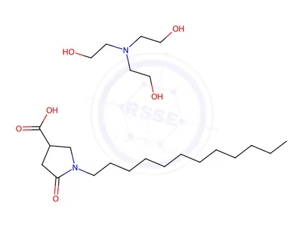 Chemical structure of 1-dodecyl-5-oxopyrrolidine-3-carboxylic acid, compound with 2,2',2''-nitrilotriethanol (1:1)