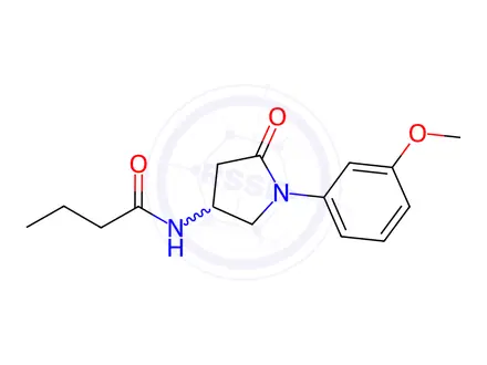 Chemical structure of N-(1-(3-Methoxyphenyl)-5-oxopyrrolidin-3-yl)butyramide