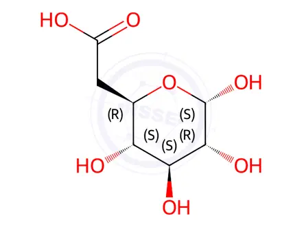 Chemical structure of 6-deoxy-alpha-gluco-pyranosiduronic acid