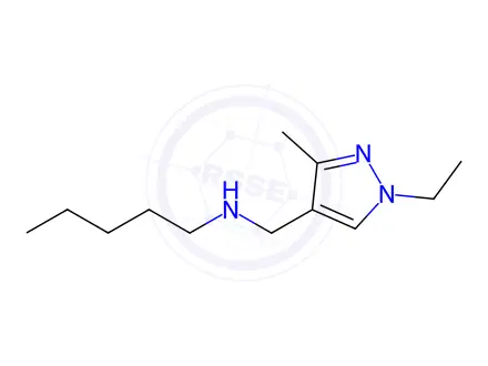 Chemical structure of (1-ethyl-3-methyl-1H-pyrazol-4-yl)methyl]pentylamine