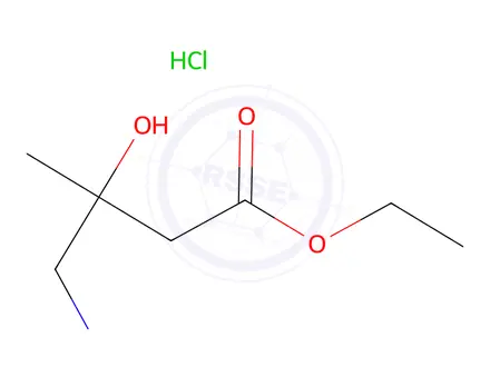 Chemical structure of ethyl 4-amino-3-hydroxy-3-methylbutanoate hydrochloride