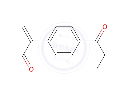 Chemical structure of 3-(4-isobutyryl phenyl)but-3-en-2-one