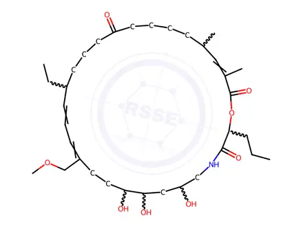 Chemical structure of 1-Oxa-4-azacyclooctacosa-12,14,26-triene-3,20,28-trione, 16-ethyl-6,8,9-trihydroxy-12-(methoxymethyl)-25,27-dimethyl-2-propyl-, (2S,6S,8S,9R,12Z,14E,16R,25R,26E)-