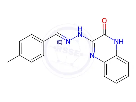 Chemical structure of 3-[(E)-2-[(4-Methylphenyl)methylidene]hydrazin-1-yl]-1,2-dihydroquinoxalin-2-one
