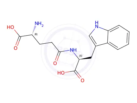 Chemical structure of (R)-2-Amino-5-(((S)-1-carboxy-2-(1H-indol-3-yl)ethyl)amino)-5-oxopentanoic acid trifluoroacetate