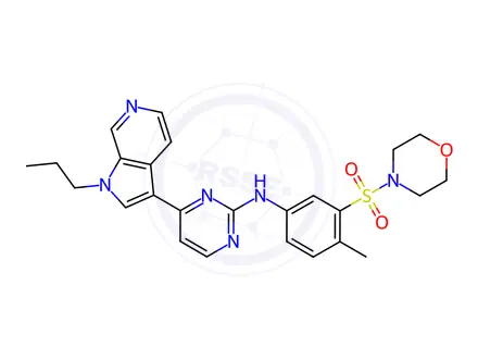 Chemical structure of N-(4-methyl-3-(morpholinosulfonyl)phenyl)-4-(1-propyl-1H-pyrrolo[2,3-c]pyridin-3-yl)pyrimidin-2-amine