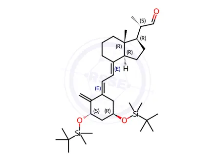 Chemical structure of (1S,3R,5E,7E)-1,3-Bis-[(tert-butyldimethylsilyl)oxy]-9,10-secopregna-5,7,10-triene-20-carboxaldehyde