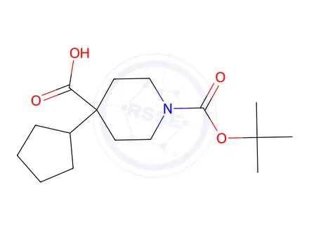 Chemical structure of 1-[(tert-Butoxy)carbonyl]-4-cyclopentylpiperidine-4-carboxylic acid