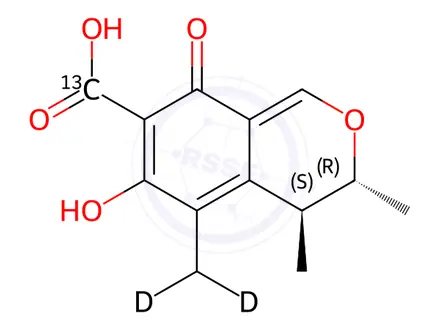 Chemical structure of (-)-Citrinin-13C,d2