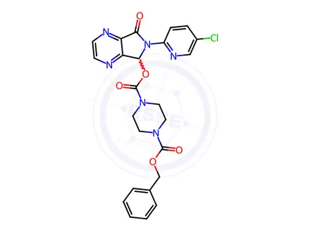 Chemical structure of 1-Benzyl 4-[6-(5-Chloropyridin-2-yl)-7-oxo-6,7-dihydro-5H-pyrrolo[3,4-b]pyrazin-5-yl]piperazine-1,4-dicarboxylate
